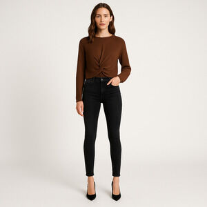 Denver Hayes Brown Knot Front Sweatshirt small